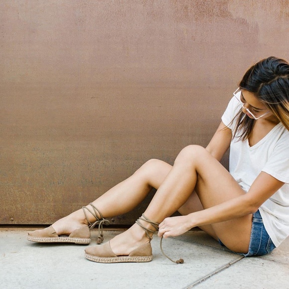 Toms Tan Suede Espadrille Sandals - Picture 2 of 3